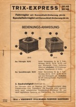 Bedienungsanweisung Fahrregler von 1939